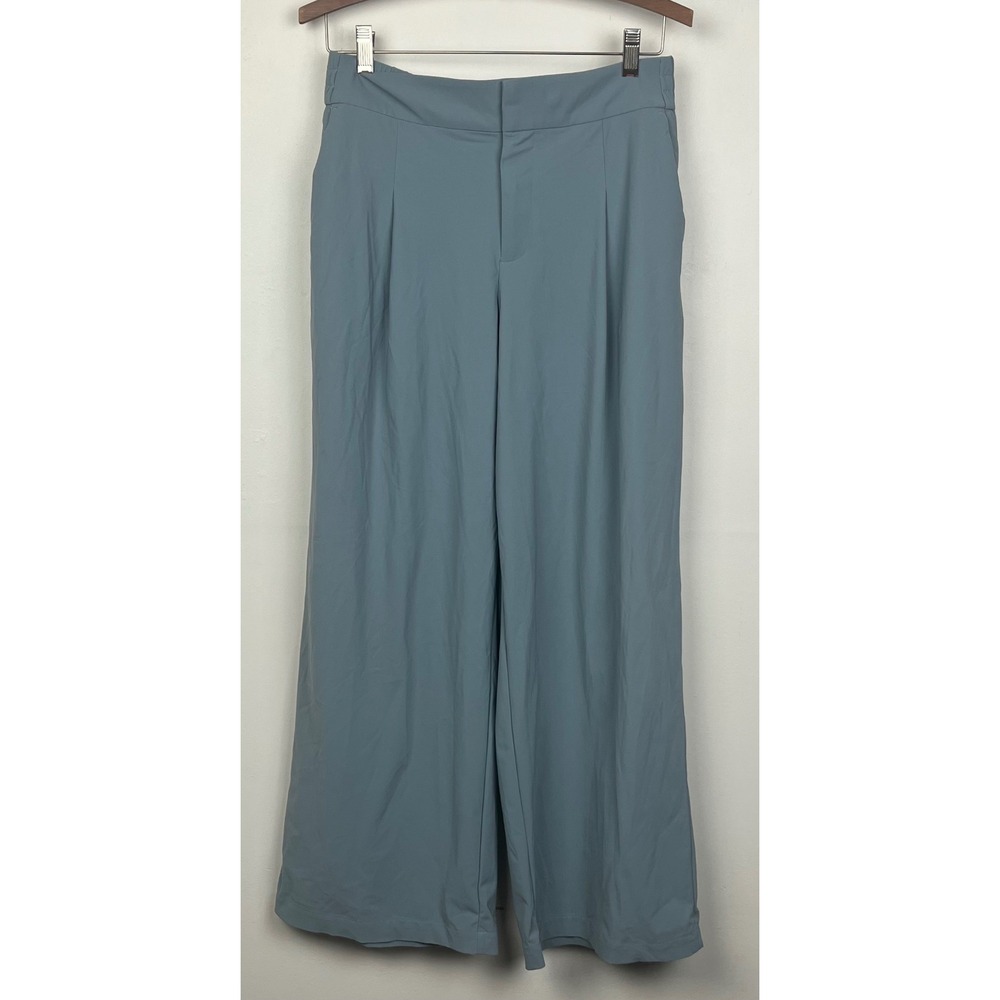 Athleta Pinnacle Wide Leg Pants 6P Blue Grey Quiet Outdoor Utility Wear
